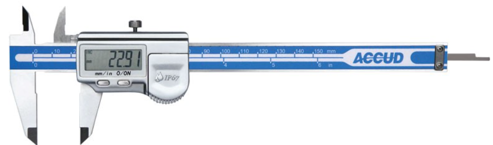 Accud 150mm Coolant Proof Dual Scale Digital IP67 Caliper AC-112-006-12 Caliper Accud