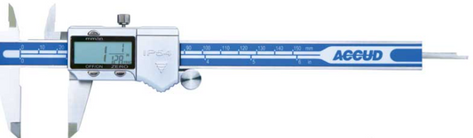 Accud 150mm Fractional Imperial & Metric IP54 Digital Caliper AC-113-006-11 Caliper Accud