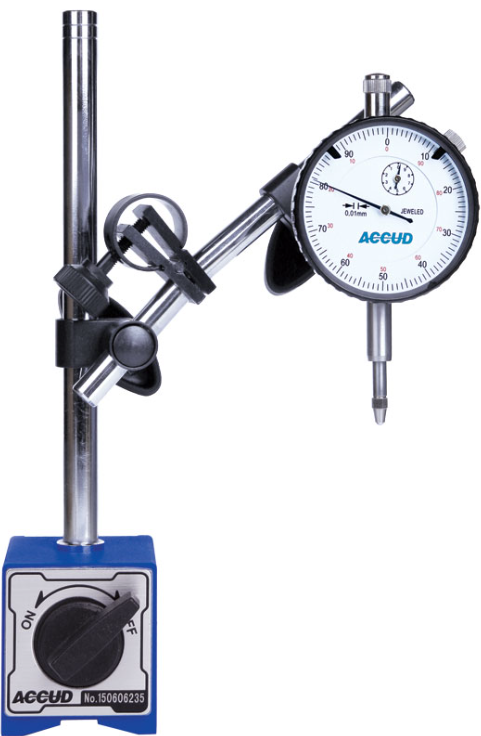 Accud 10mm Dial Indicator With Magnetic Stand AC-280-000-02 Dial Accud