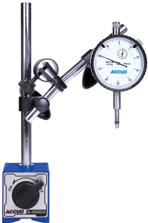 Accud 1" Dial Indicator & Magnetic Stand with Fine Adjustment AC-280-001-02 Dial Accud