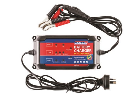 Matson 6/12v Battery Charger 4amp AEE400 Battery Charger Matson