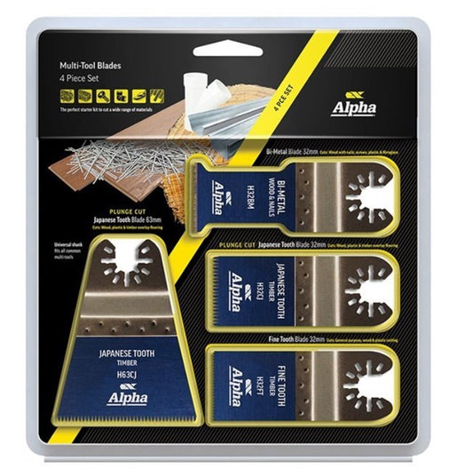 Alpha 4 Piece Multi-Tool Blade Set AH4MAK blade Set Alpha