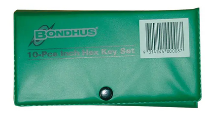 Bondhus 10 Pce Imperial Short Hex Key L Wrench Wallet Set BD00008 Hex Key Bondhus