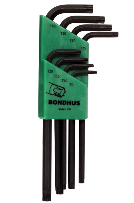 Bondhus Set 8 Tamper Resist Torx L-WR TR9-TR40 BD32434 Hex Key Bondhus