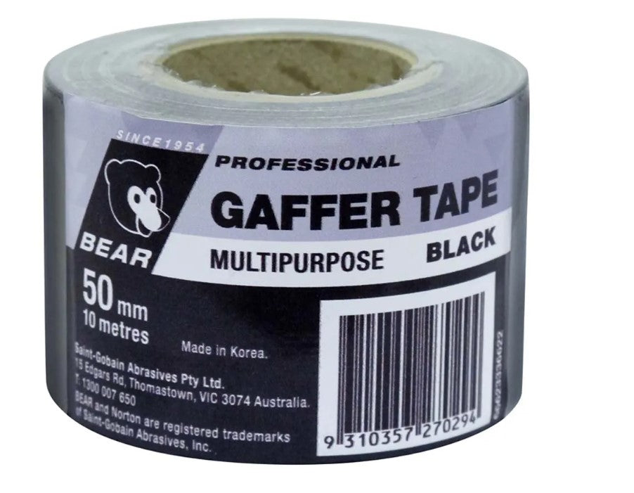 Bear Black Multi-Purpose Gaffer Tape 50mm x10m 66623336622 tape Bear