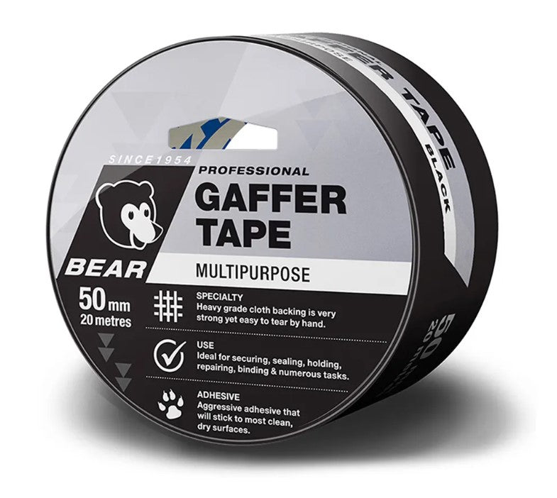 Bear Black Multi-Purpose Gaffer Tape 50mmx20m 66623336624 tape Bear