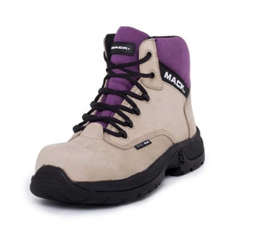 Mack Axel WOMENS Lace Up Safety Boots Fawn and Purple MK000AXELFNF Safety Boots Mack