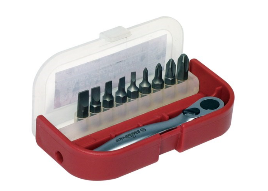 BikeService Hand Drive Bit Set - Flat & Phillips 10pc BS6005 Drill Bit BikeService