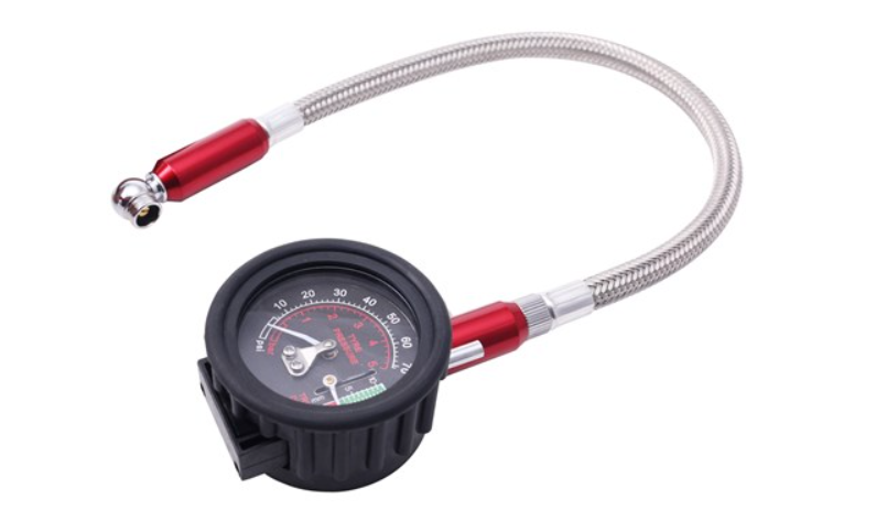 BikeService Tyre Pressure Dial Gauge with Hose BS80086 gauge BikeService