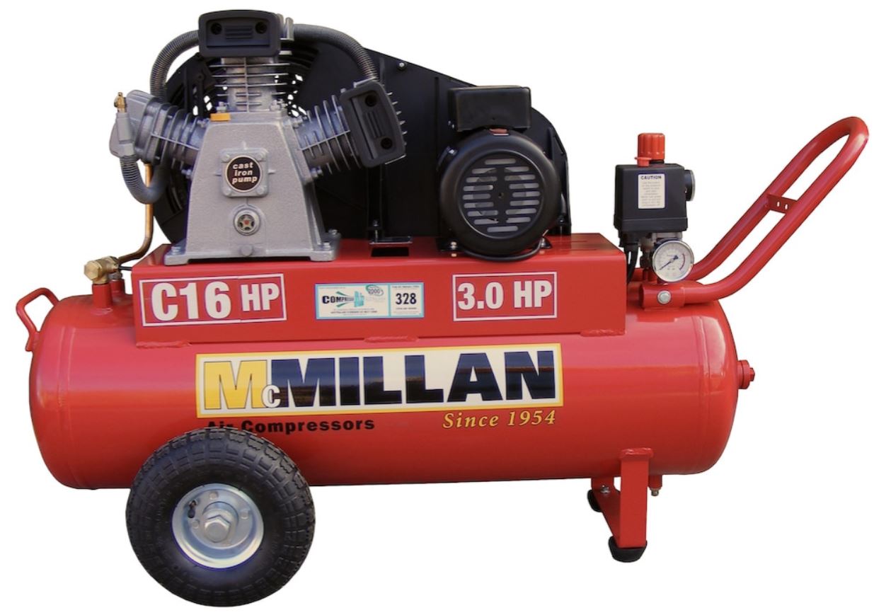 McMillian C16-HP 14.5cfm 3.0HP 240Volt High Pressure Compressor C16-HP Pick Up In Store Compressor McMillian Air Compressors