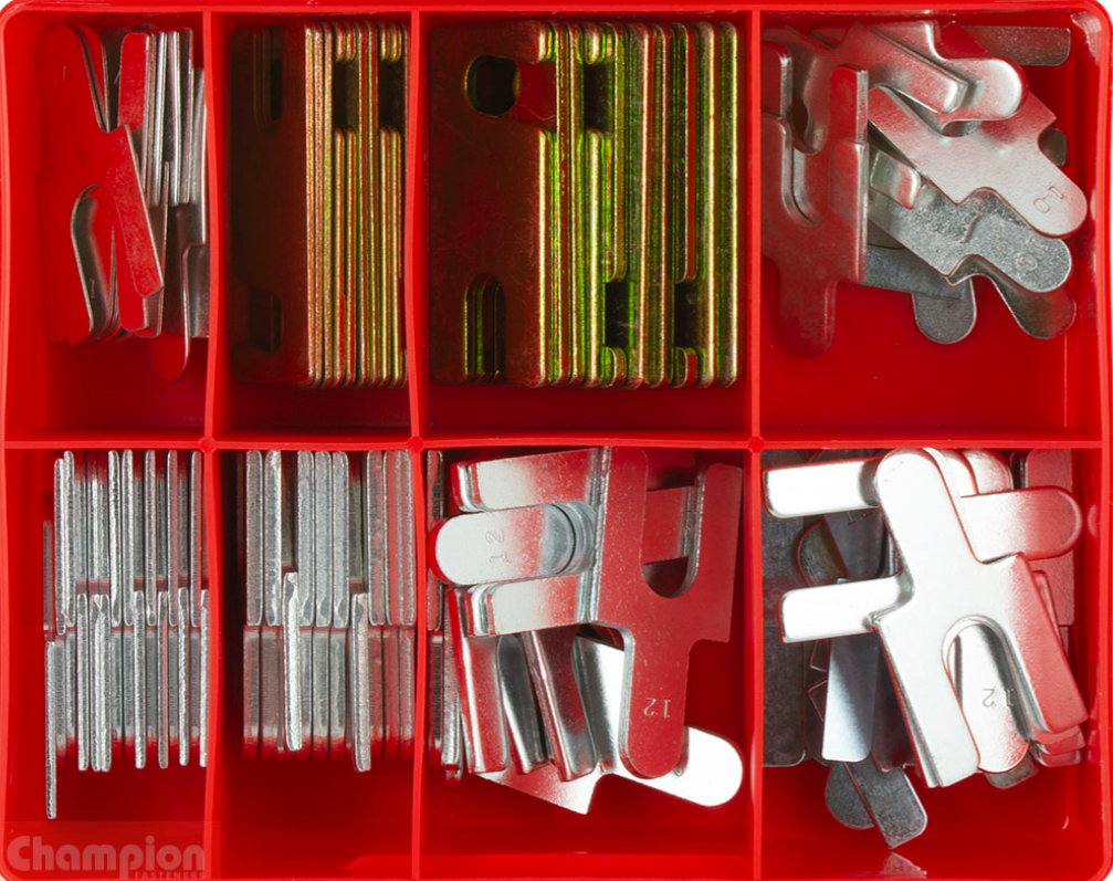 Champion Metric Multifit Front Alignment Shim Assortment 11 Sizes: 1mm, 1.5mm, 2mm & 3mm Thickness CA107 Shim Champion