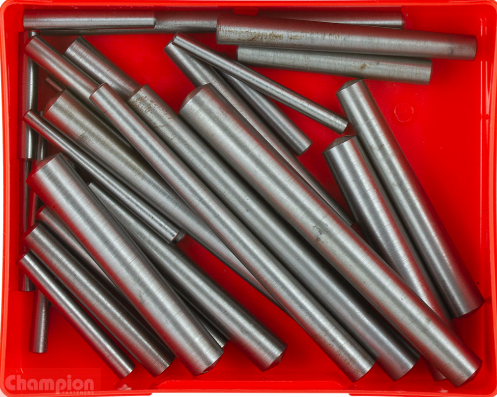 Champion Large Taper Pins Assortment 14 Sizes: No. 4 to No. 10, Lengths: 2″-1/2″ to 6″ CA1700 Taper Pins Champion