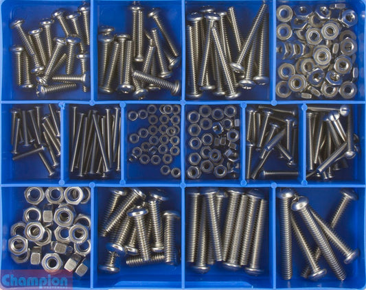 Champion S/Steel Imperial BSW Machine Screws & Nuts Assortment CA1860 Screws and Nuts Champion