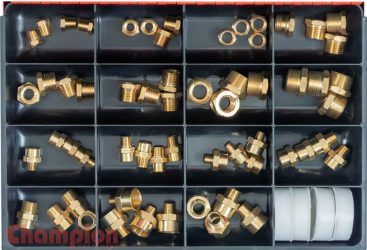 Champion Brass Male/Female Hex Adaptors Assortment 8 Sizes: 1/4″ to 3/4″CA2064 Hex Adaptors Champion