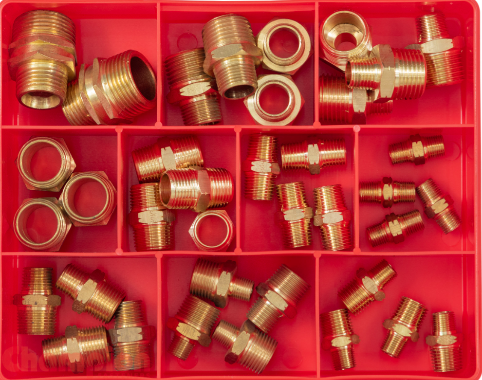 Champion Brass Hex Nipple Fittings Assortment 4 Sizes: 1/8″ to 3/4″CA47 Nipple Champion