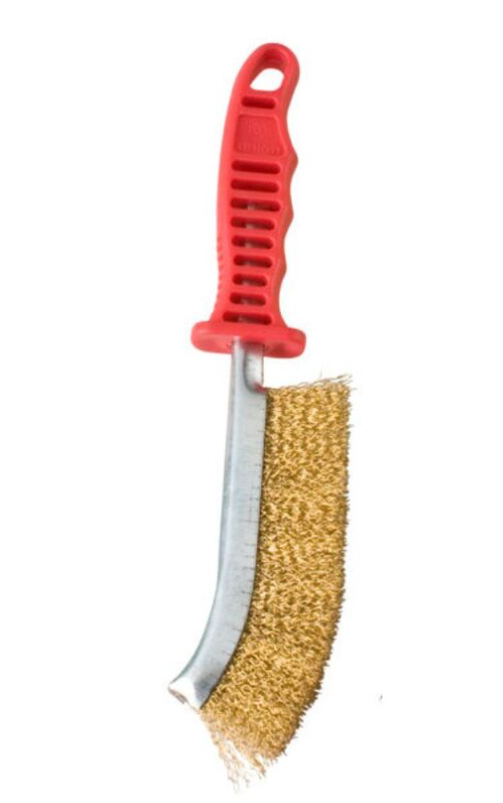 Union Hand Brush Brass Coated Steel RED handle HNJP-91 7318940 Hand Brush Union