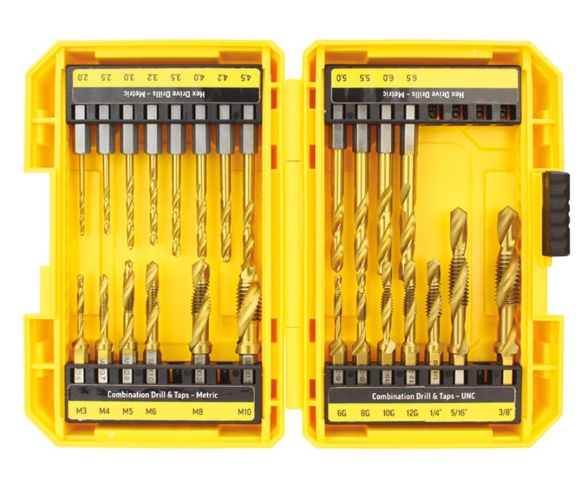 Alpha Combination Drill Tap Set with Hex Shank Drills Gold Series 25 Piece CDT25PB Drill Bit Alpha