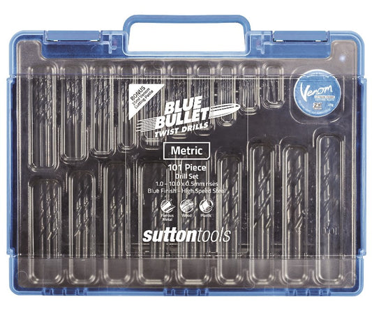 Sutton Tools Jobber Blue Bullet D102 Twist Drill Bit Set 101 Piece Metric 1.0-10.0 x 0.5mm D102SM101 Drill Sets Sutton Tools