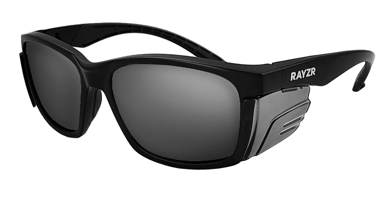 Rayzr Safety Glasses Matte Black Frame -Smoke Lens ERZ395 Safety Glasses Maxisafe