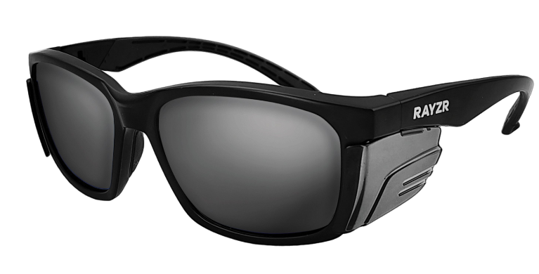 Rayzr Safety Glasses - Matte Black Frame Smoke Lens Polarised ERZ396 Safety Glasses Maxisafe