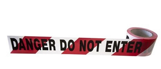 Frontier Safety Tape DANGER DO NOT ENTER Red White 100M Roll FRDANGER0R1 tape Frontier