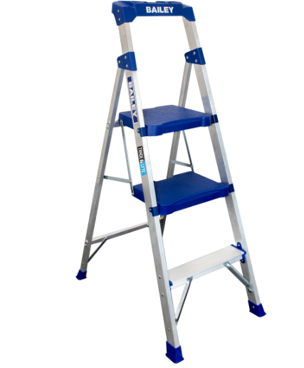 Bailey Aluminium Industrial Twin Platform Step Stool 3 Step FS14040 Ladder Bailey