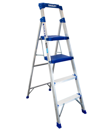 Bailey Aluminium Industrial Twin Platform Step Stool 4 Step FS14041 Pick Up In Store Ladder Bailey