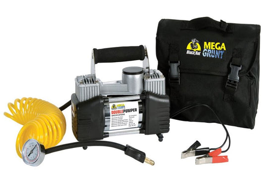 Black Rat Mega Grunt Double Pumper 150 psi 12V Air Compressor Beaver GC400 Compressor Black Rat