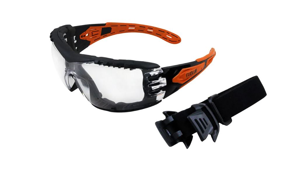 MAXISAFE Clear Safety Glasses with Gasket and Headband EVO370-GH Safety Glasses Maxisafe