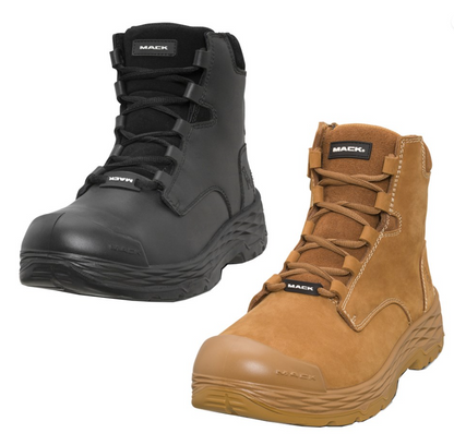 Mack Force Zip Up Safety Boots Black or Honey Sizes 4 to 13 MK0FORCEZBBF MK0FORCEZHHF Safety Boots Mack