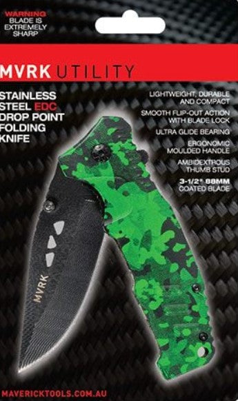 MVRK Green Camo EDC Folding Knife 1010-CAMOG Knife Bordo