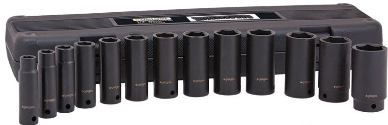 Geiger 1/2" Drive Imperial Socket Set (13pc) GX1312SSI Socket Set Geiger