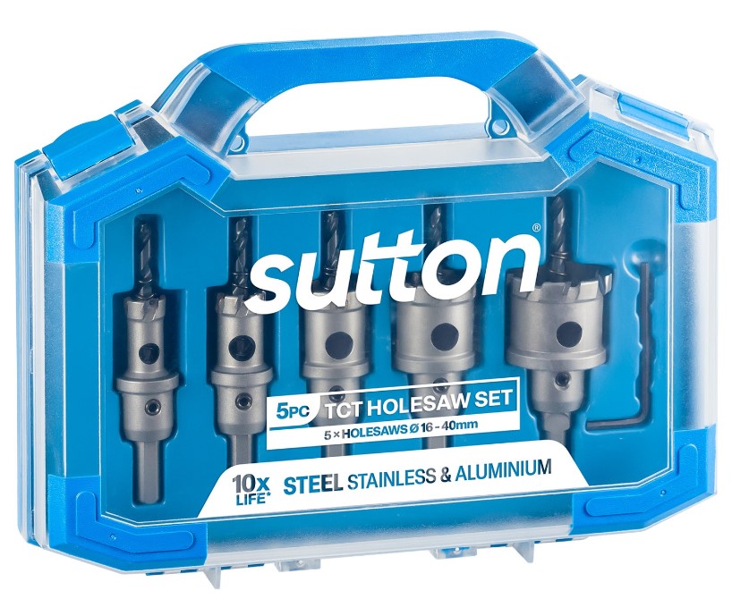 Sutton TCT Hole Cutter Set 5 Pce HTTS 16, 20, 25, 32 & 40mm H1170005 hole cutter Sutton Tools