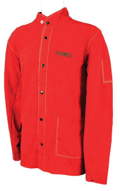 PureWeld Premium Red Leather Welders Jacket Sizes M to 3XL WJFL Welding Jacket PureWeld