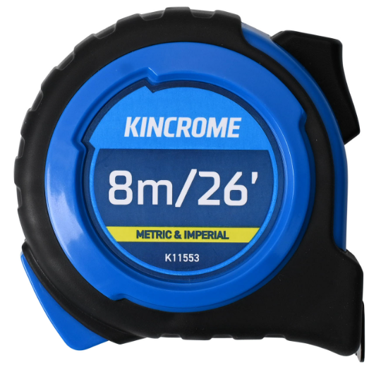 Kincrome 8M/26ft Tape Measure - Metric & Imperial K11553 Tape Measure Kincrome