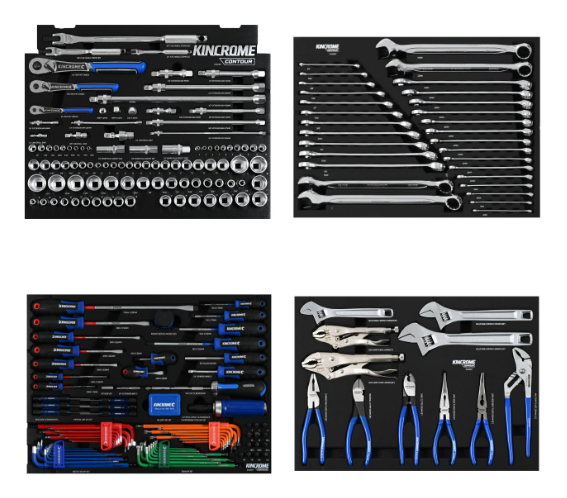 Kincrome CONTOUR Workshop Tool Kit 278 Piece 11 Drawer 29" Black K1950B Tool Box Kincrome