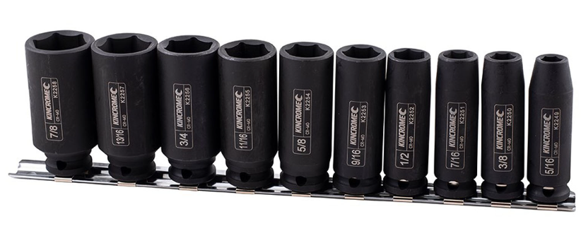 Kincrome Deep Impact Socket Rail 10 Piece 3/8" Drive - Imperial K2094 socket rail Kincrome