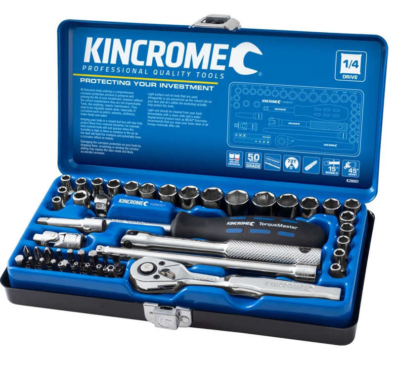 KIncrome Socket Set 48 Piece 1/4" Drive Metric & Imperial K28001 Socket Set Kincrome