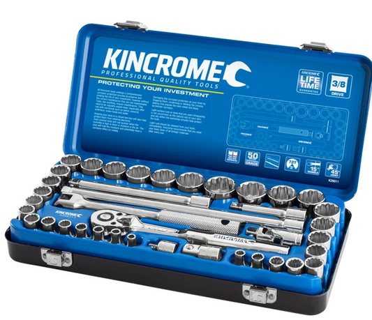 Kincrome Socket Set 39 Piece 3/8" Drive Metric & Imperial K28011 Socket Set Kincrome