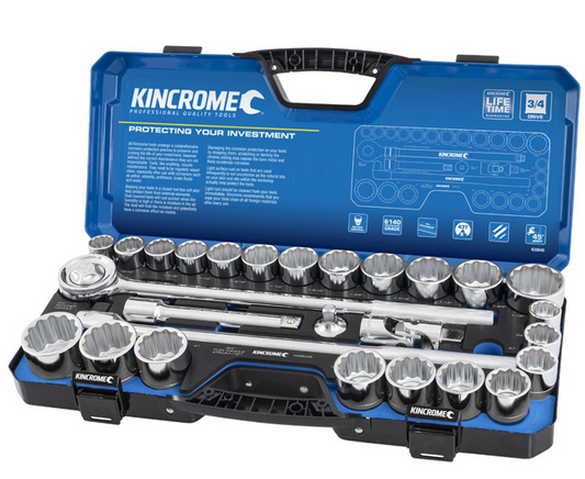 Kincrome Socket Set 28 Piece 3/4" Drive Metric & Imperial K28045 Pick Up In store Socket Set Kincrome