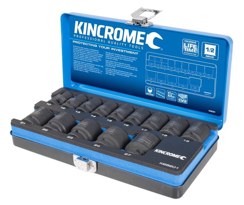 Kincrome Impact Socket Set 14 Piece 1/2" Drive Metric K28201 Socket Set Kincrome