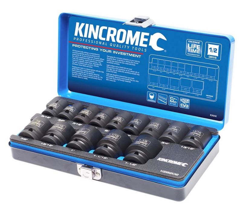 Kincrome Impact Socket Set 14 Piece 1/2" Drive Imperial K28202 Socket Set Kincrome