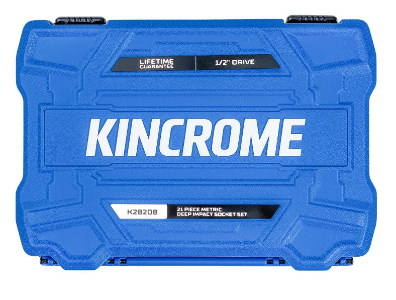 Kincrome Deep Impact Socket Set 21 Piece 1/2" Drive Metric K28208 Socket Set Kincrome