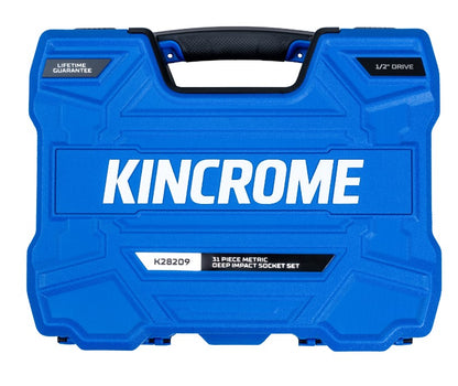 Kincrome Deep Impact Socket Set 31 Piece 1/2" Drive Metric K28209 Socket Set Kincrome