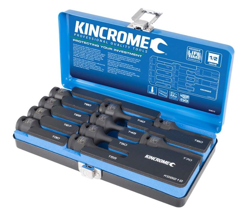 Kincrome Torx Impact Socket Set 10 Piece 1/2" Drive K28212 Socket Set Kincrome