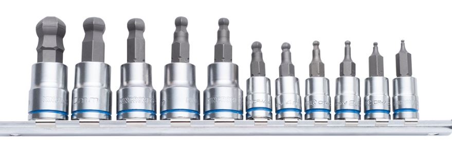 Kincrome Ball-End Hex Socket Set Short Series 11 Piece 1/4 & 3/8 Drive Metric K5423 Hex Bit Kincrome