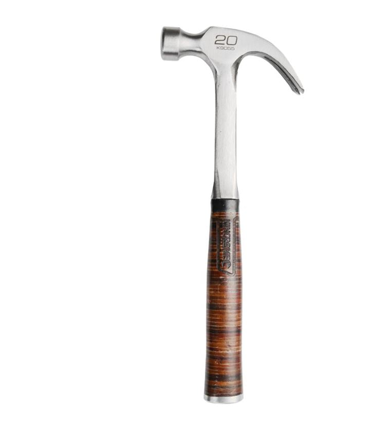 Kincrome Claw Hammer Leather Handle 20oz Steel K9055 Hammer Kincrome