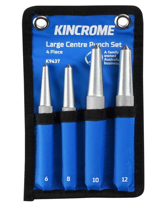 Kincrome Centre Punch Set 4 Piece Large K9437 punch set Kincrome