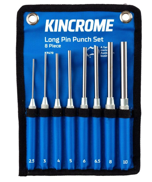 Kincrome Long Pin Punch Set 8 Piece K9470 punch set Kincrome