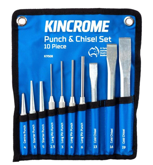 Kincrome Punch & Chisel Set 10 Piece K9508 punch set Kincrome